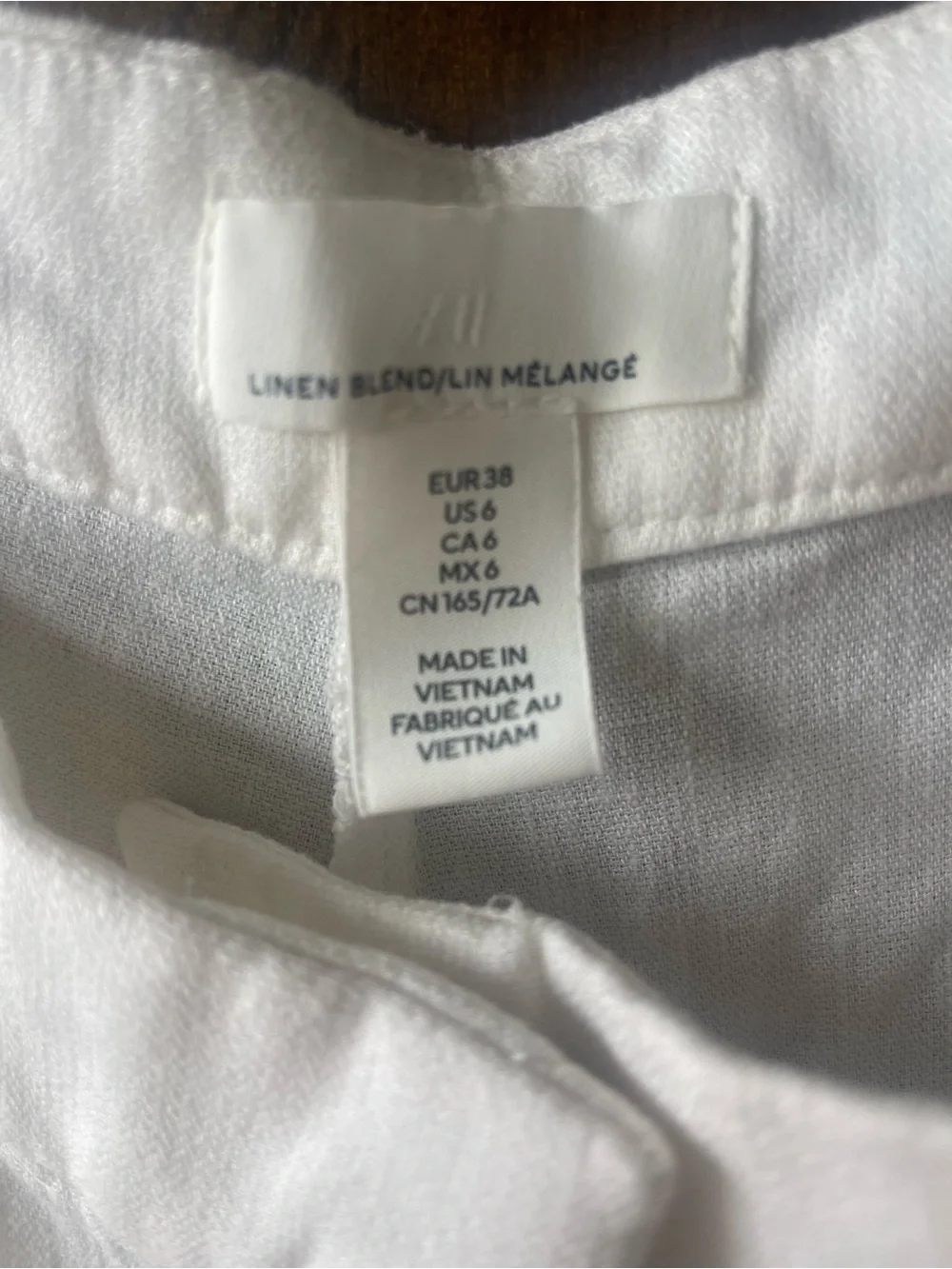 HM White Women's Lightweight Linen-Blend Pants